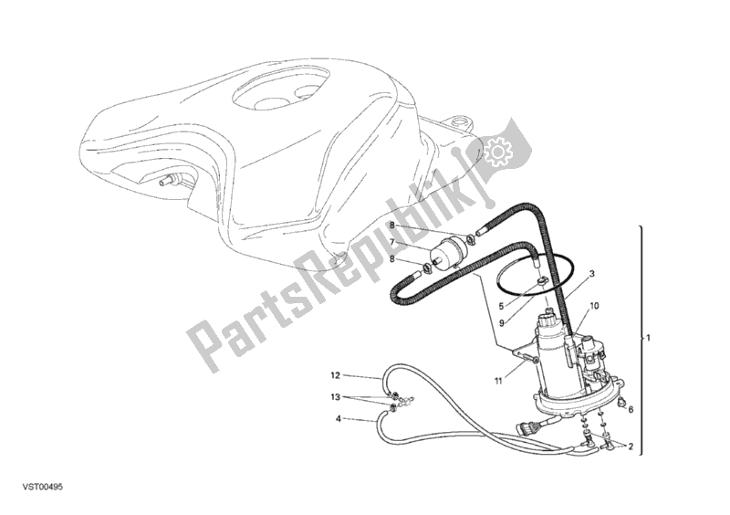 Todas as partes de Bomba De Combustivel do Ducati Superbike 749 Dark 2006